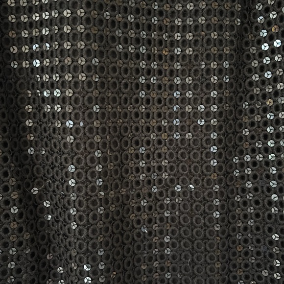 Tory Burch Black Sequin Sheer Sleeve Blouse - 14 - Picture 2 of 9